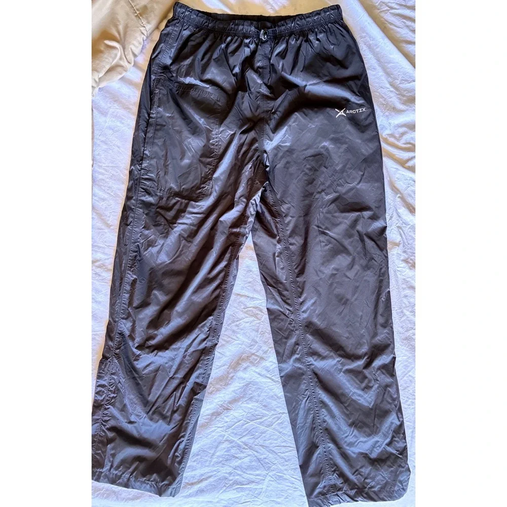 Arctix Mens Tundra Rain Pants Black Water Resistant Hiking Outdoor Medium 32L